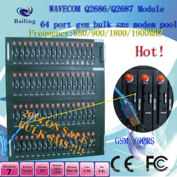 Professional USB 64 Port Wireless GSM/GPRS Modem Pool (MC55I)